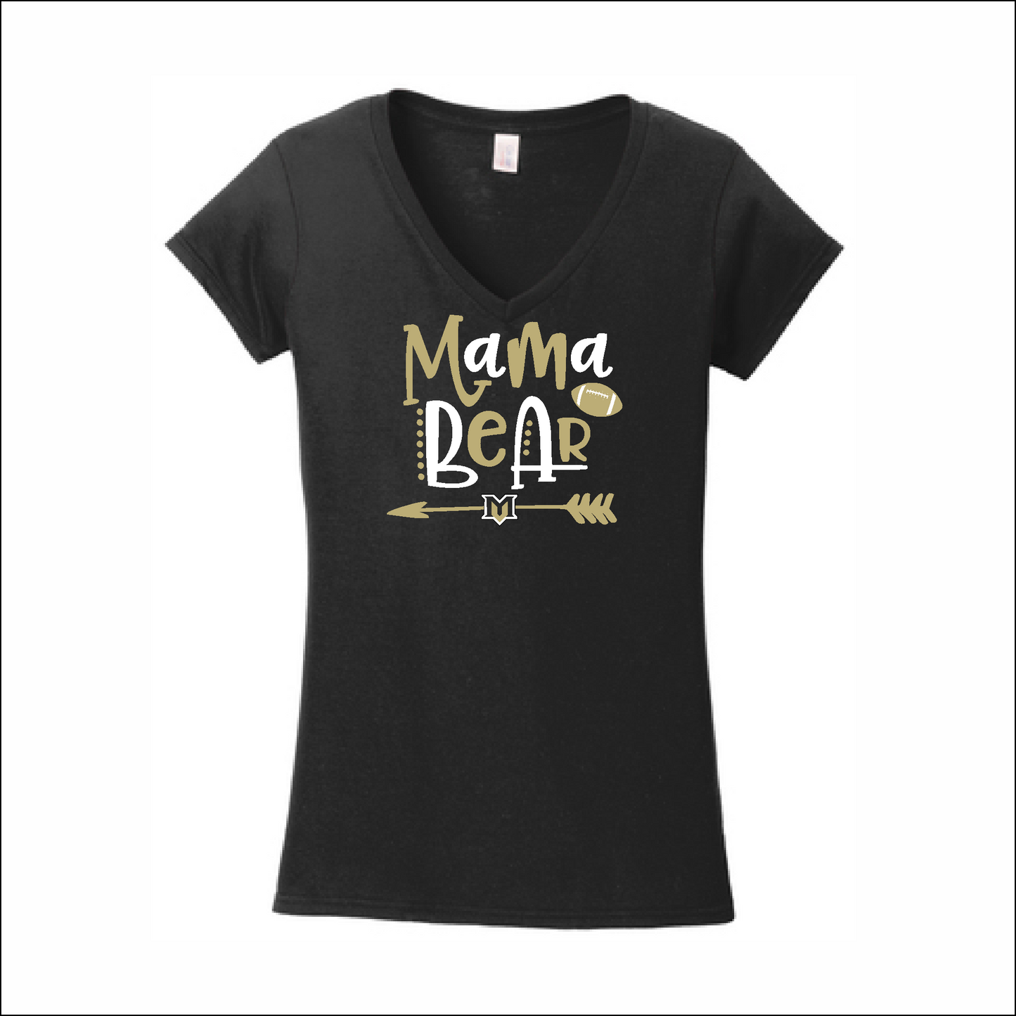 MV Football - Ladies Softstyle V-Neck Shirt
