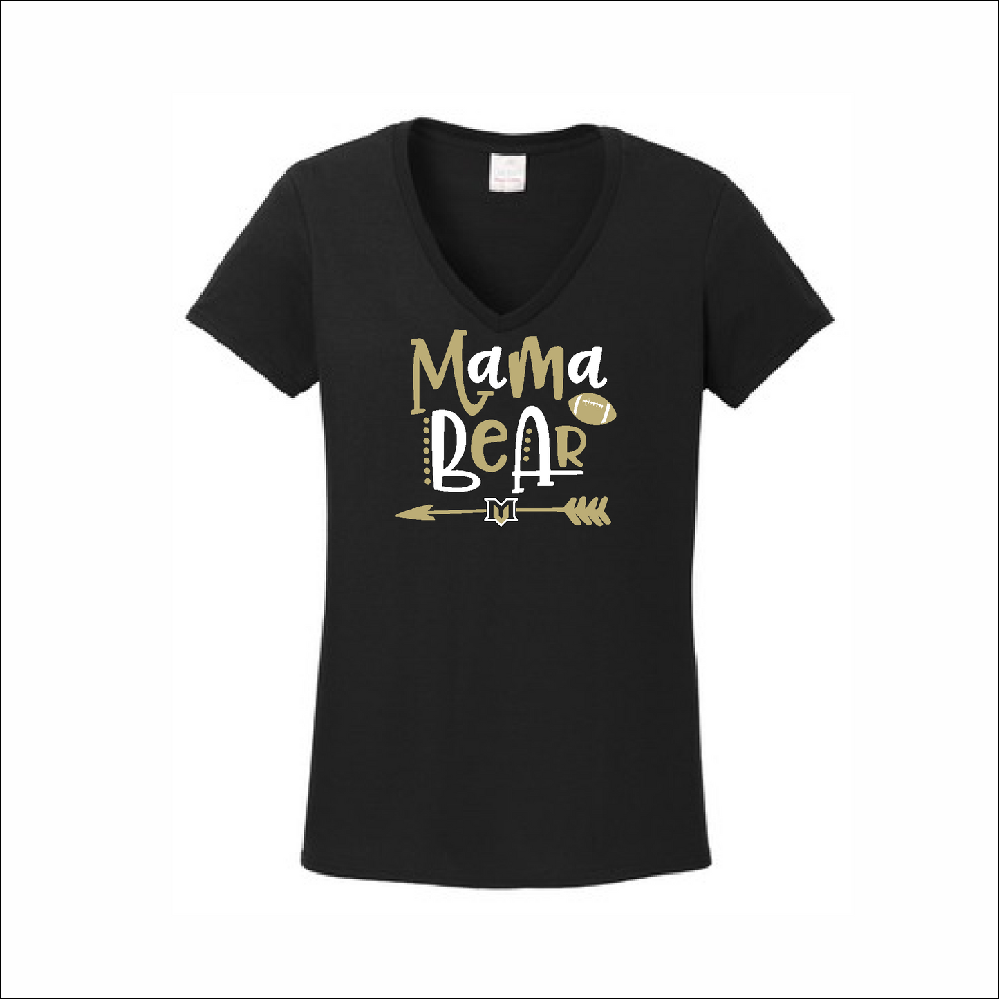 MV Football - Ladies Heavy Cotton V-Neck Shirt