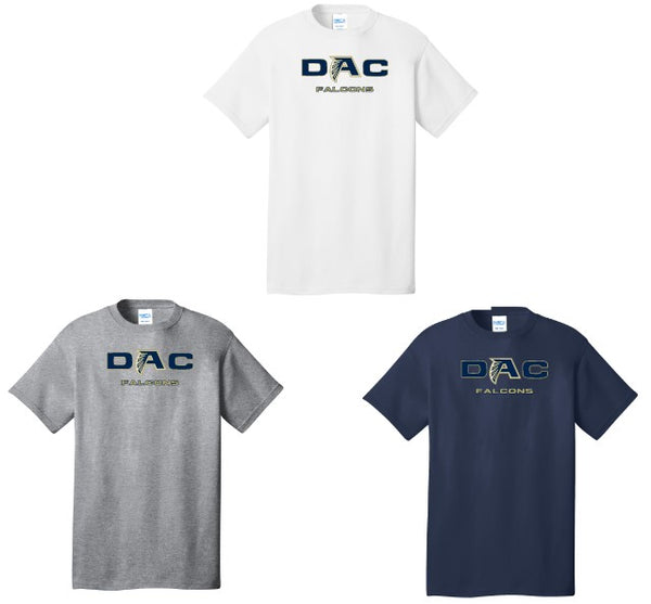 DAC Falcons- Cotton Blend TShirt Short Sleeve- Navy Logo