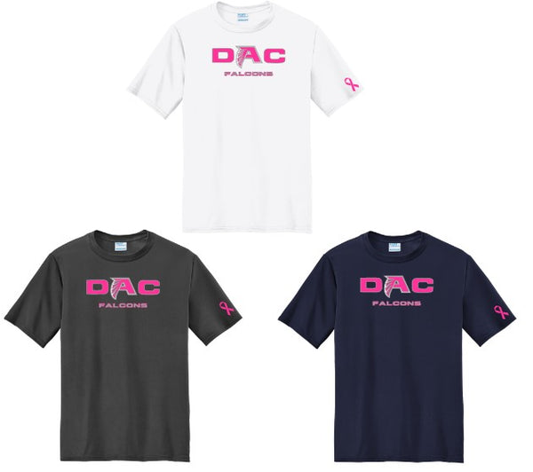 DAC Falcons- DRIFIT SHORT Sleeve TShirt- Pink Logo