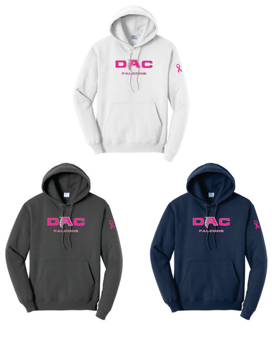 DAC Falcons- Core Fleece Hoodie - Pink Logo