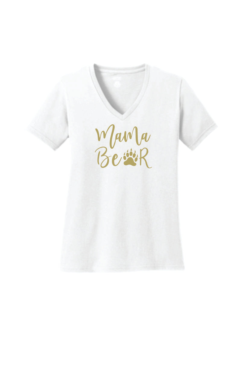 Mama Bear- V-Neck Cotton T-Shirt